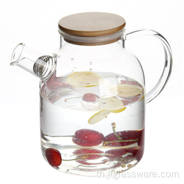 กาน้ำชาแก้ว Borosilicate สูงแฮนด์เมด 50oz โถ